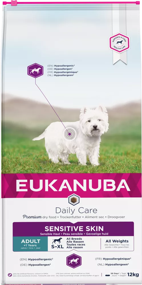Eukanuba Daily Care Sensitive Skin Adult (žuvis) 12kg