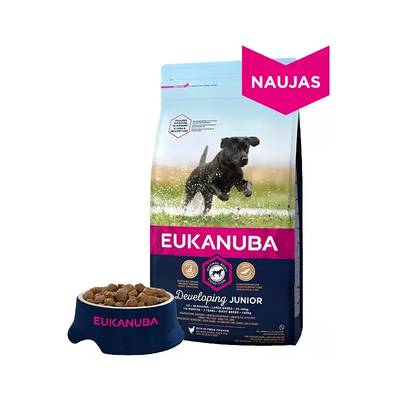 Eukanuba Large visavertis pašaras didelių veislių jauniems šuniukams su vištiena 15kg