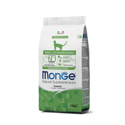 Monge Monoprotein Rabbit super premium pašaras katėms su triušiena 1,5kg