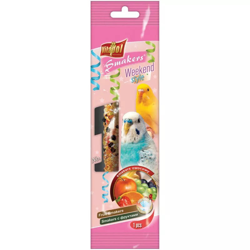 Vitapol Smakers Weekend Style vaisinis skanėstas Banguotosioms papūgėlėms 45g