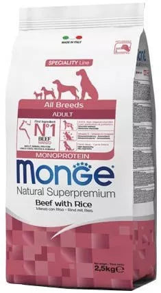 Monge Monoprotein adult sausas pašaras su jautiena ir ryžiais 2,5kg