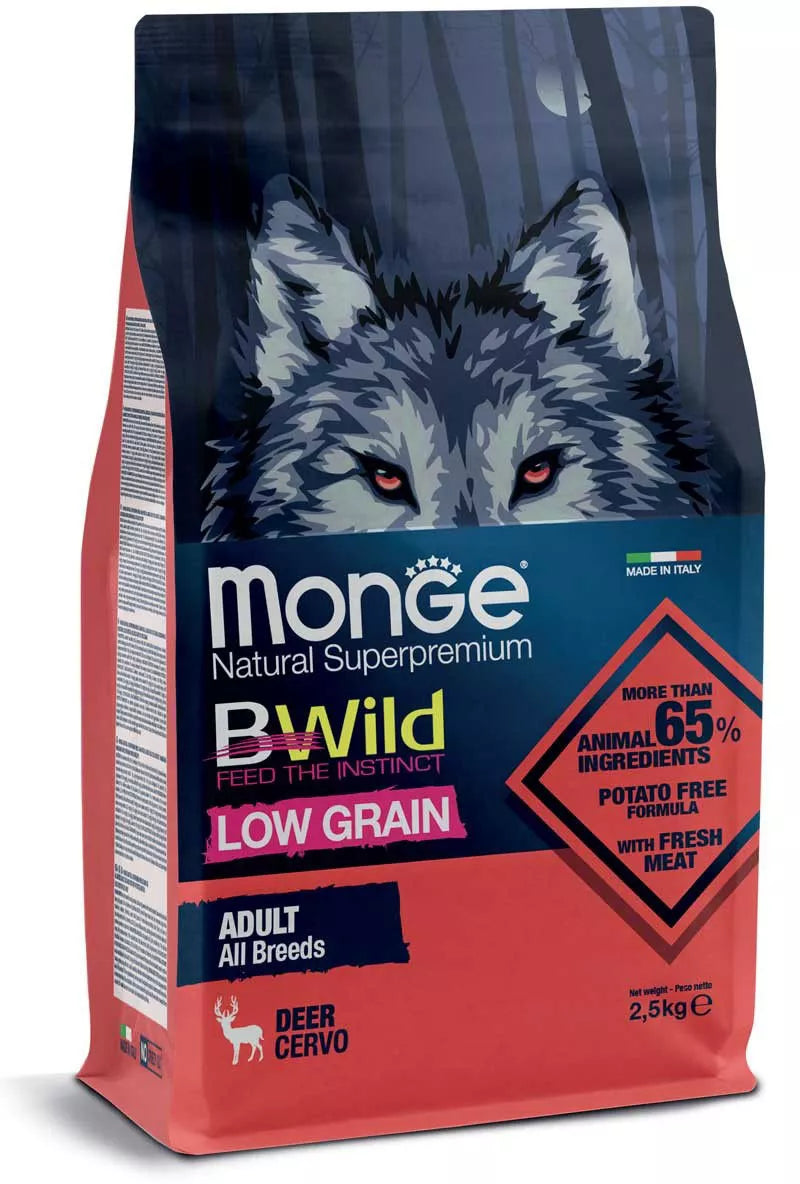Monge BWild adult sausas pašaras (elniena) 2,5kg
