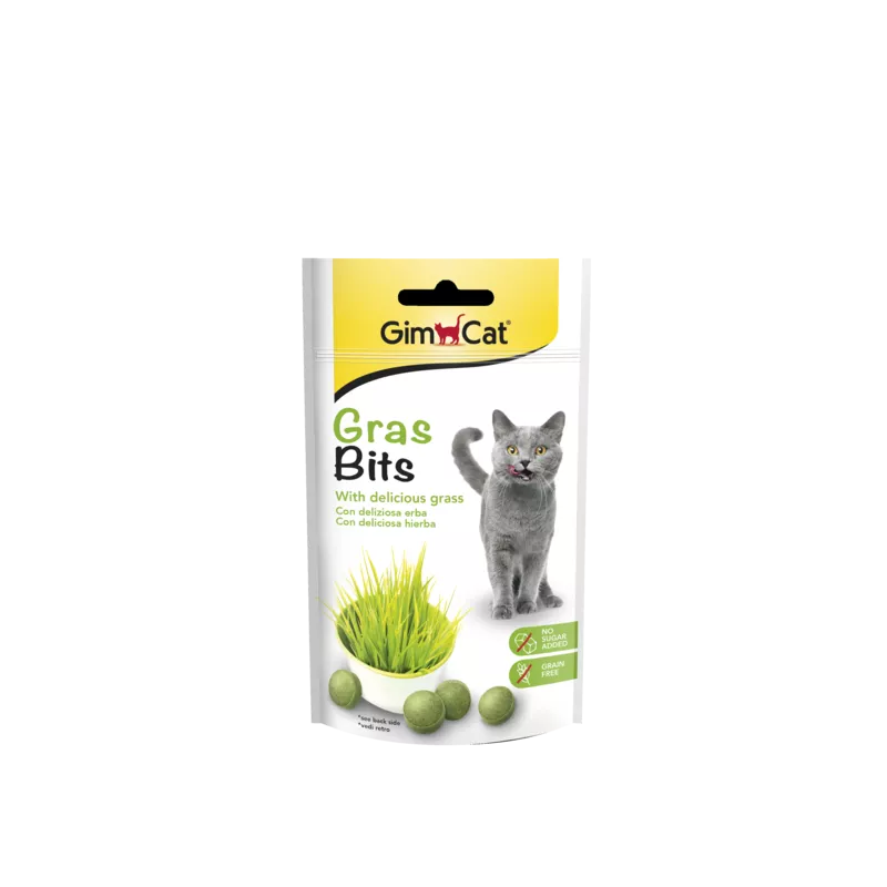 GimCat Grasbits skanėstai katėms su žole 50g