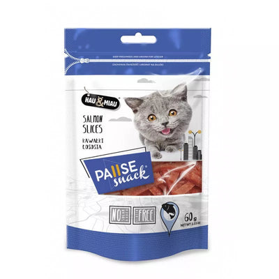 Hau&Miau skanėstai katėms lašišos gabalėliai 60g