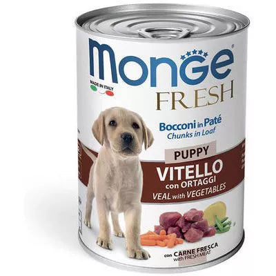 Monge Fresh Puppy konservuotas pašaras jauniems šunims su vištiena 400g