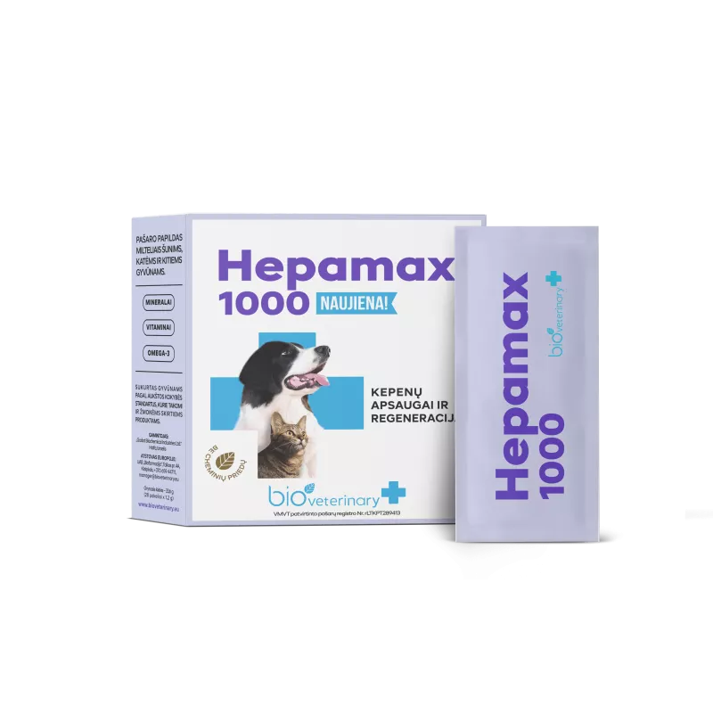 Bioveterinary Hepamax 1000 maisto papildas augintiniams N28