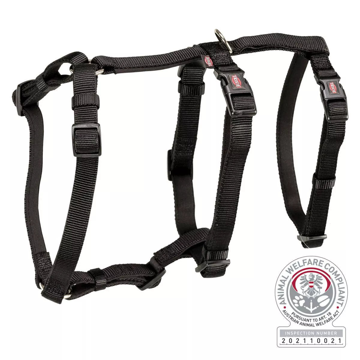Trixie Panic petnešos su apsauga nuo nuo pabėgimo, L-XL 75-100 cm-25 mm, juodos