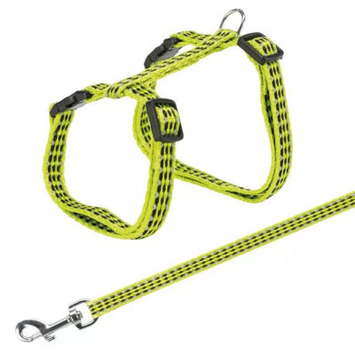 Trixie Kačių petnešos su pavadėliu, atspind., metal. sagtys, 22-42 cm-10 mm, 1.20 m