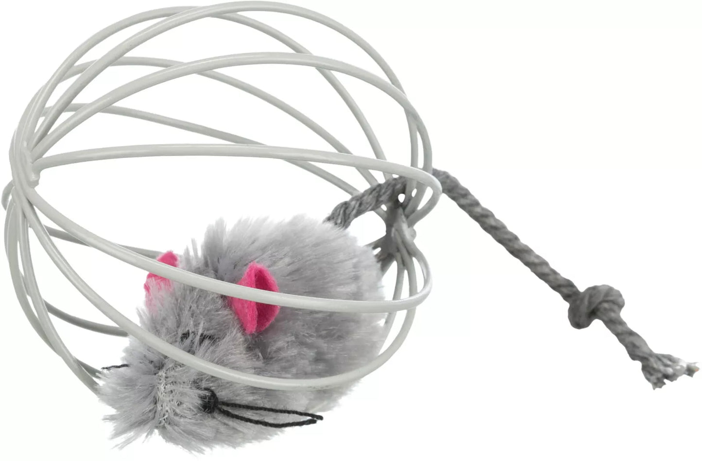 Trixie žaislas katei Pelė vieliniame kamuolyje, pliušas, 6 cm