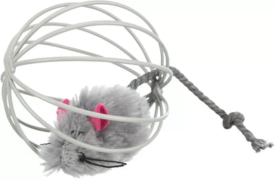 Trixie žaislas katei Pelė vieliniame kamuolyje, pliušas, 6 cm