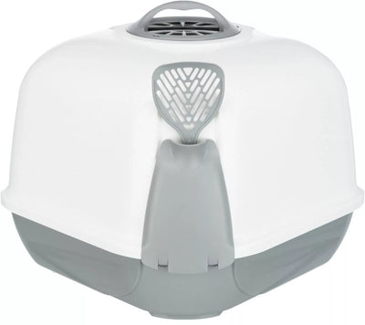 Trixie Maro kampinis Tualetas namelis katei, su lopetėle 60x43x52 cm, šv. pilkas/baltas