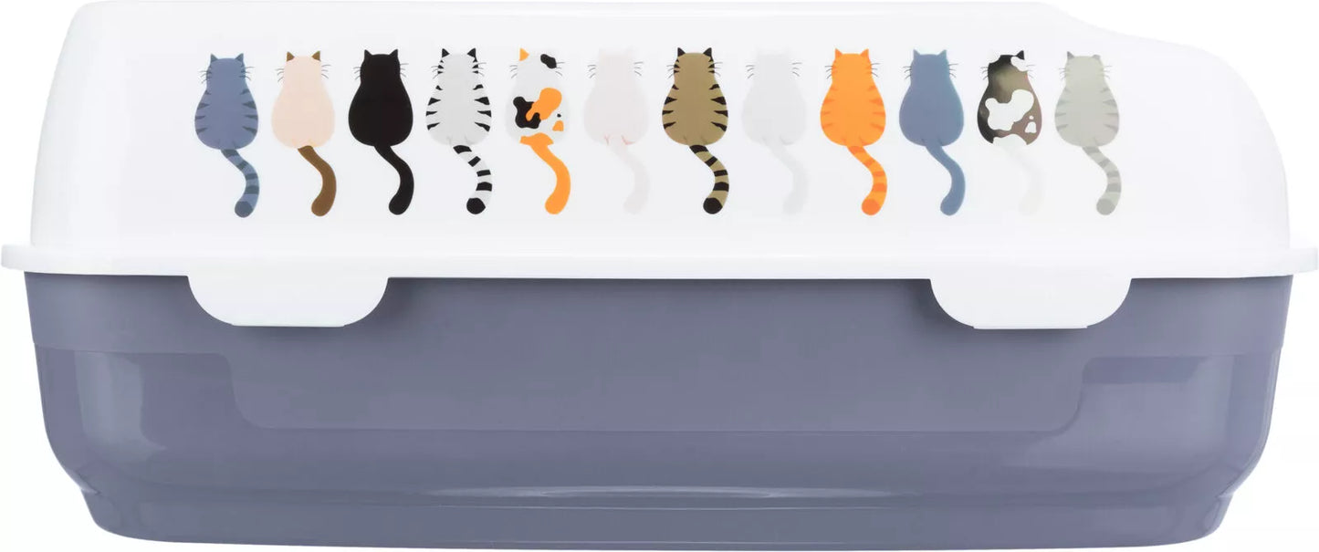 Trixie Delio kačių tualetas su kraštais, 38x20x50 cm, pilka/balta