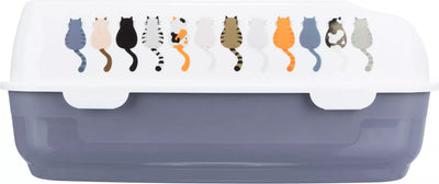 Trixie Delio kačių tualetas su kraštais, 38x20x50 cm, pilka/balta