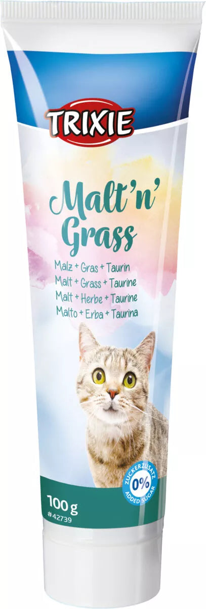 Trixie Malt'n'Grass Anti hairball pasta virškinimui, 100g