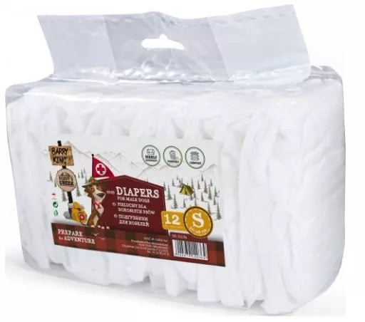 BARRY KING šunų sauskelnės patinams, S, 30 - 46 cm, 12vnt.