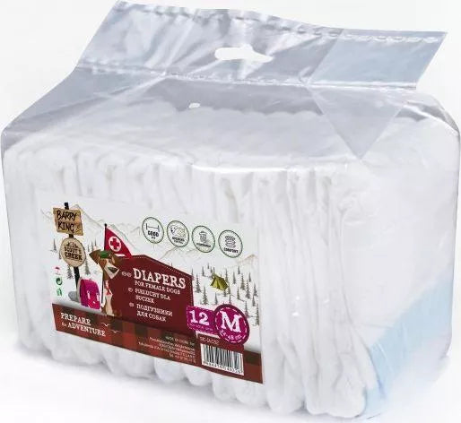 BARRY KING sauskelnės kalėms, M, 32 - 48 cm, 12vnt.