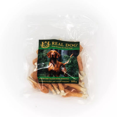 Real Dog SNACKS Vištienos kulšelė ant kalcio kauliuko 500g