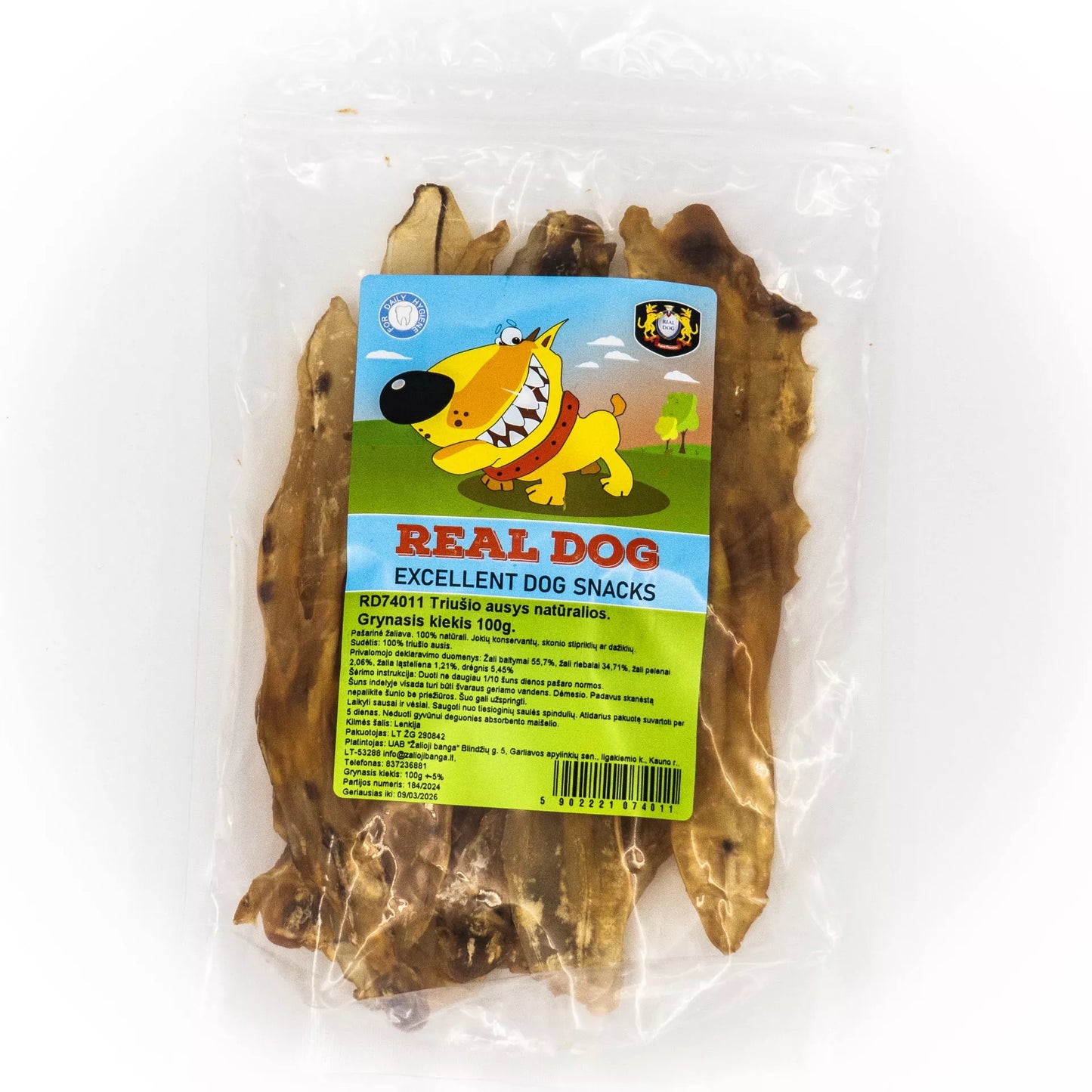 Real Dog triušio ausys naturalios 100g