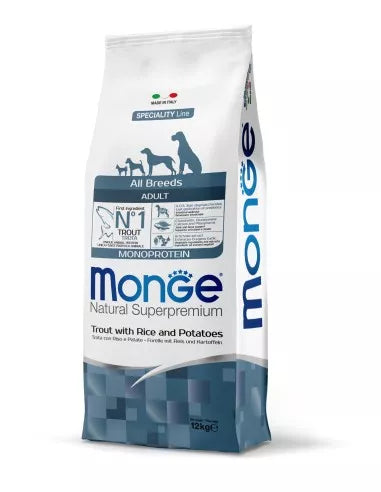 Monge Dry Dog All Br. Adult Monoprotein Trout, Rice&Potatoes 12kg
