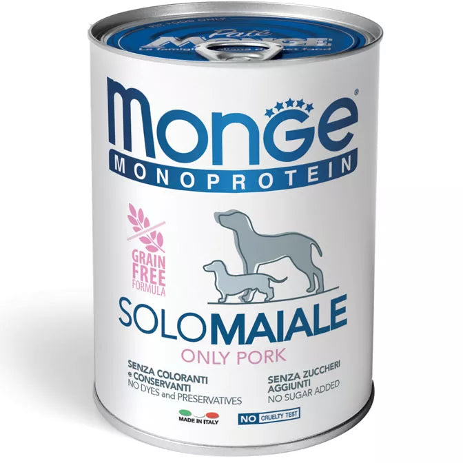 Monge Monoproteico "Solo" - Wet Dog Pate 100% PORK 400g