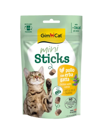 GIMCAT MINI STICKS CHICKEN WITH CATNIP 50 G