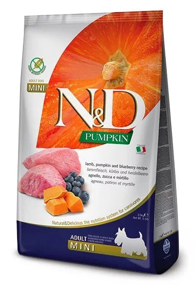 FARMINA N&D PUMPKIN - DOG Dry Lamb&Blueberry ADULT MINI 2,5 kg