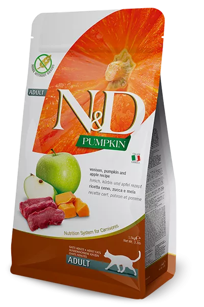 FARMINA N&D PUMPKIN - CAT Dry Venison&Apple ADULT 1,5 kg