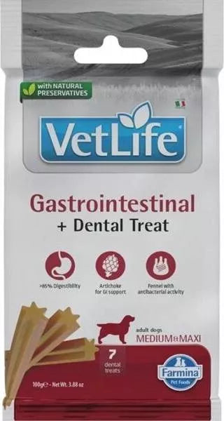 FARMINA VET LIFE - DOG TREAT - GASTROINTESTINAL ADULT MED&MAX 100 g