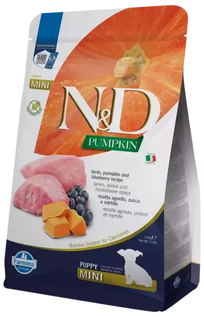 FARMINA N&D PUMPKIN - DOG Dry Lamb&Blueberry PUPPY MINI 2,5 kg