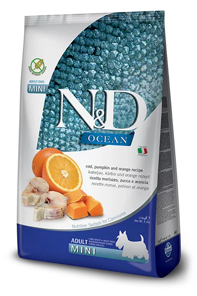 FARMINA N&D OCEAN - DOG Dry Cod Pumpkin&Orange ADULT MINI 2,5 kg