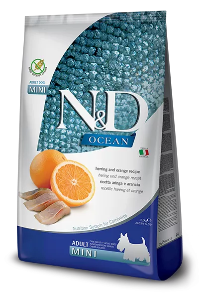 FARMINA N&D OCEAN - DOG Dry Herring&Orange ADULT MINI 2,5 kg