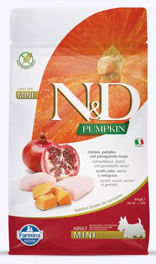 FARMINA N&D PUMPKIN - DOG Dry Chicken&Pomegranate ADULT MINI 800 g