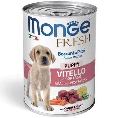 Monge Fresh Puppy konservuotas pašaras jauniems šunims su vištiena 400g