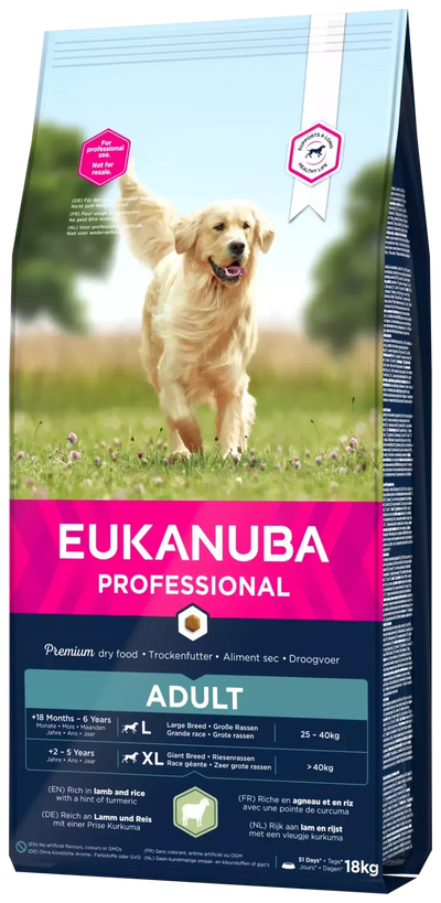 Euk Adult S/M Breed Lamb & Rice PFB 18 kg