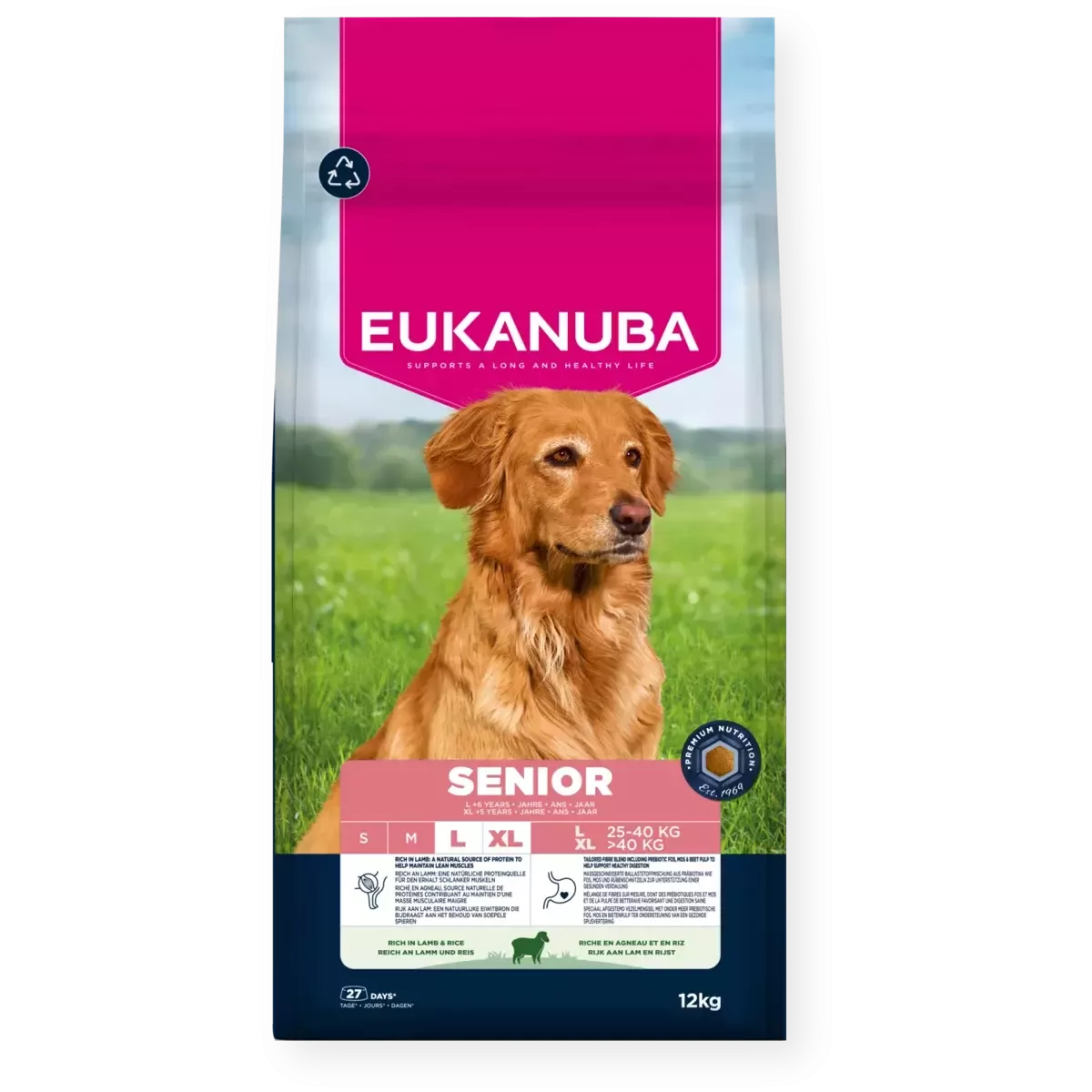 Euk Dog Senior L/XL Breed Lamb Rice 12 kg