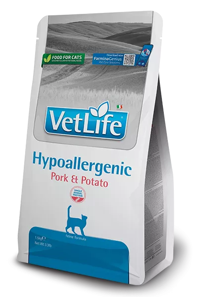 FARMINA VET LIFE - CAT Dry HYPOALLERGENIC Pork&Potato ADULT 400 g
