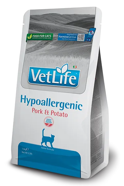FARMINA VET LIFE - CAT Dry HYPOALLERGENIC Pork&Potato ADULT 1,5 kg