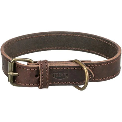 Trixie Rustic rieb. odos antkaklis, S-M 34-40cm/25mm, tams. rudas