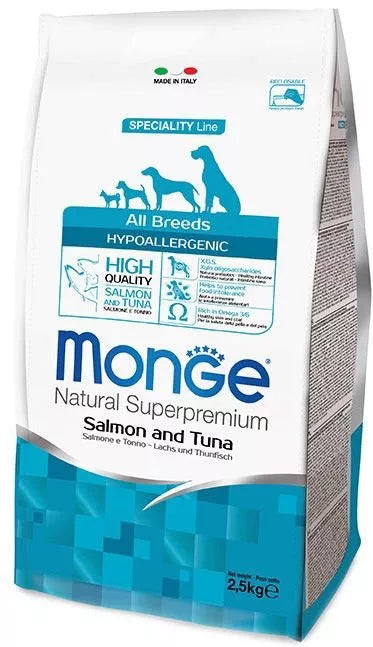 Monge Hypoallergenic adult sausas pašaras (lašiša ir tunas) 2,5kg