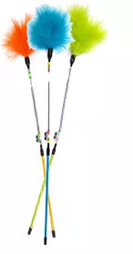 GIMCAT žaislas katėms lazdelė su spyruokle,plunksnomis ir varpeliais, 46cm