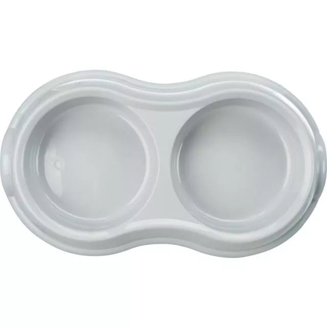 Trixie Dvigubas dubenėlis, plastm., 2x0.2 l, ø 11 cm-26x4x14 cm