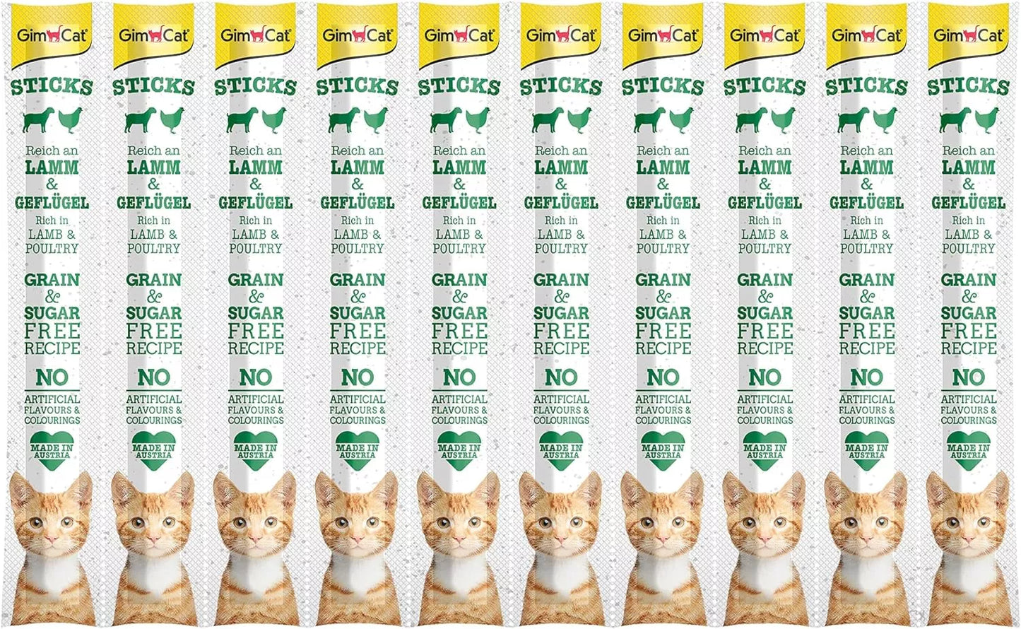 GimCat Sticks begrūdės lazdelės, su paukštiena ir ėriena (10 vnt)