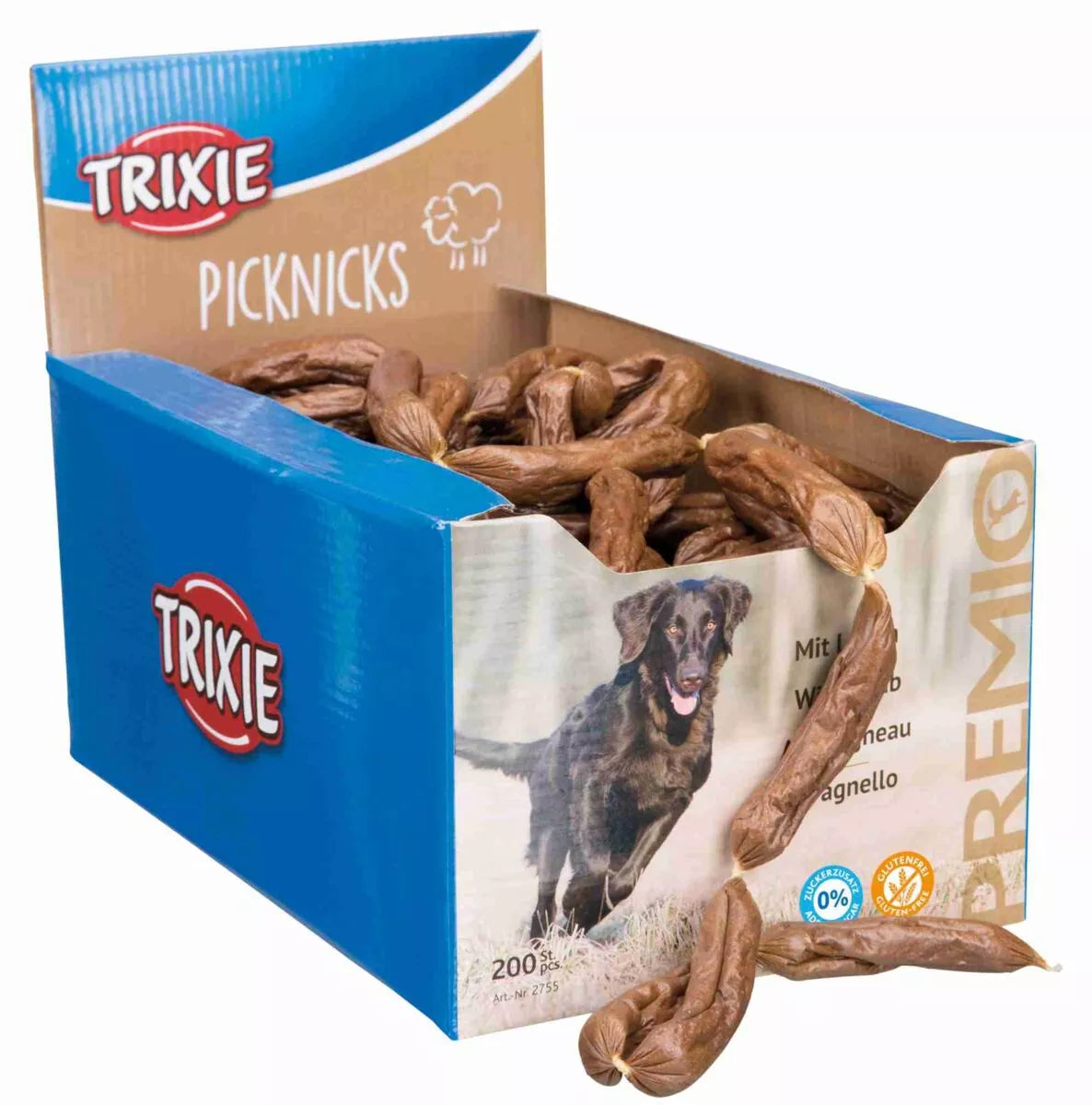 Trixie PREMIO Picknicks, ėrienos dešrelės, 8cm, 8g