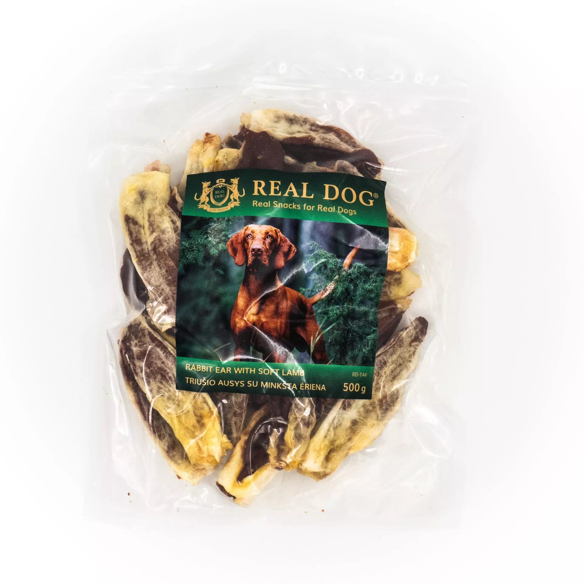 Real Dog SNACKS Triušio ausys su minkšta ėriena 500g