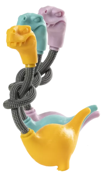 Gimdog DINOSAUR įv. spalvų žaislas šuniui