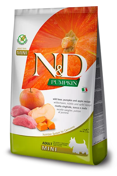 FARMINA N&D PUMPKIN - DOG Dry Wild Boar&Apple ADULT MINI 2,5 kg
