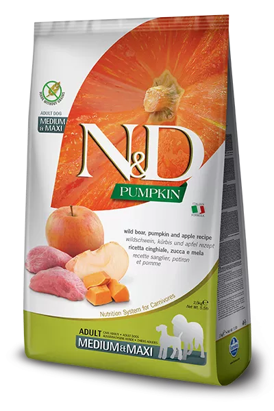 FARMINA N&D PUMPKIN - DOG Dry Wild Boar&Apple ADULT MED&MAX 2,5 kg