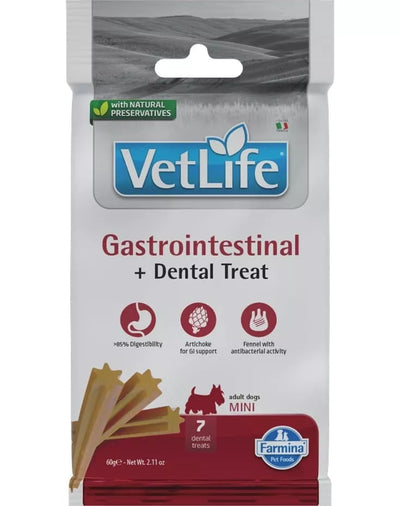 FARMINA  VET LIFE - DOG TREAT - GASTROINTESTINAL ADULT MINI 60 g