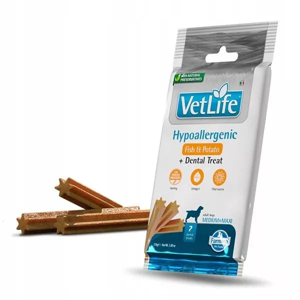 FARMINA  VET LIFE - DOG TREAT - HYPOALLERGENIC Fish&Potato ADULT MED&MAX 100 g