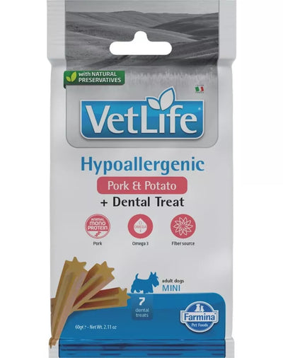 FARMINA  VET LIFE - DOG TREAT - HYPOALLERGENIC Pork&Potato ADULT MINI 60 g